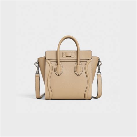 celine zip|NANO LUGGAGE BAG IN DRUMMED CALFSKIN.